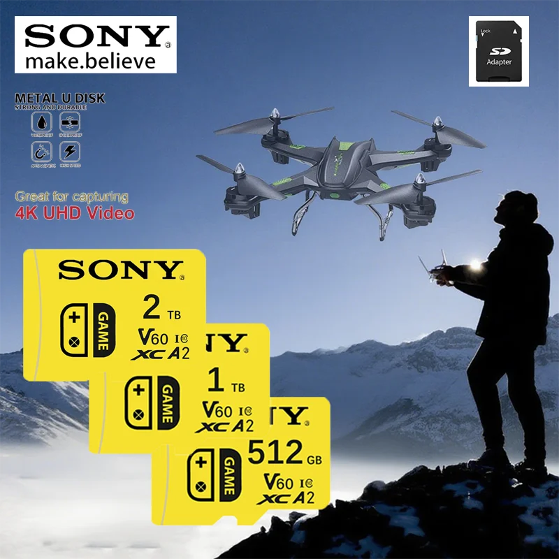 

Sony 2TB A2 Class10 TF Memory Card High Performance 4K Ready Micro SD Card V60 for Lenovo Nintendo Switch Action Camera