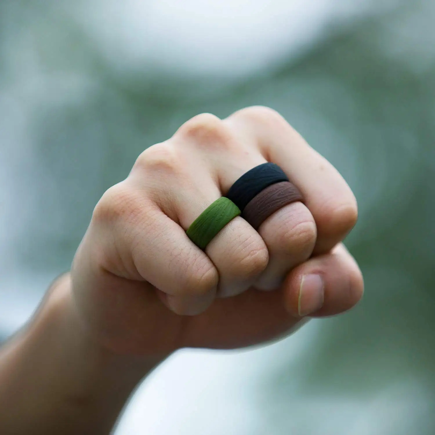 طقم خاتم خطوبة من السيليكون للرجال ، خاتم ، عريض ، لياقة بدنية ، عرض جلد ، مقاس 7-14 ، 5 ألوان