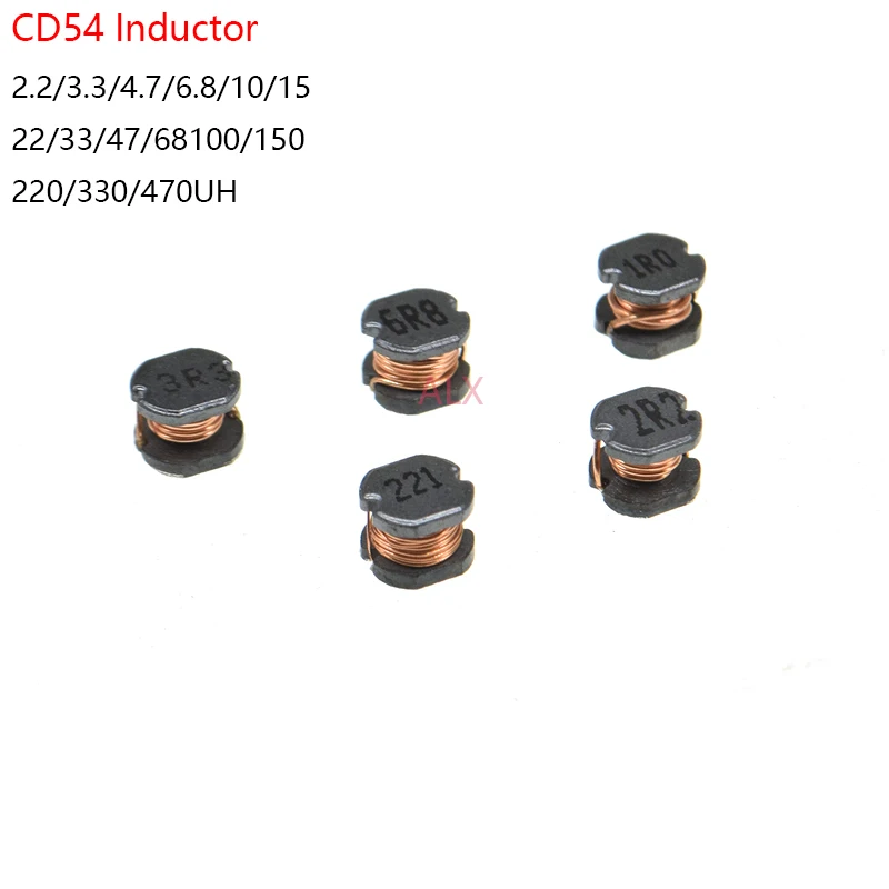 20pcs Smd Smt Cd54 Power Inductor Inductance 2.2uh 3.3uh 4.7uh 6.8uh 10uh 15uh 22uh 33uh 47uh 68uh 100uh 150uh 220uh 330uh 470uh