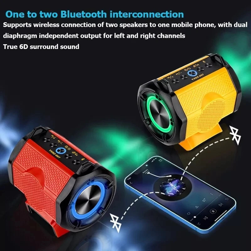 Bluetooth Speaker For Milwaukee/Makita/Dewalt/Bosch 18V 20V Battery With USB Type-C Port Charge Player Loudspeaker Amplifier