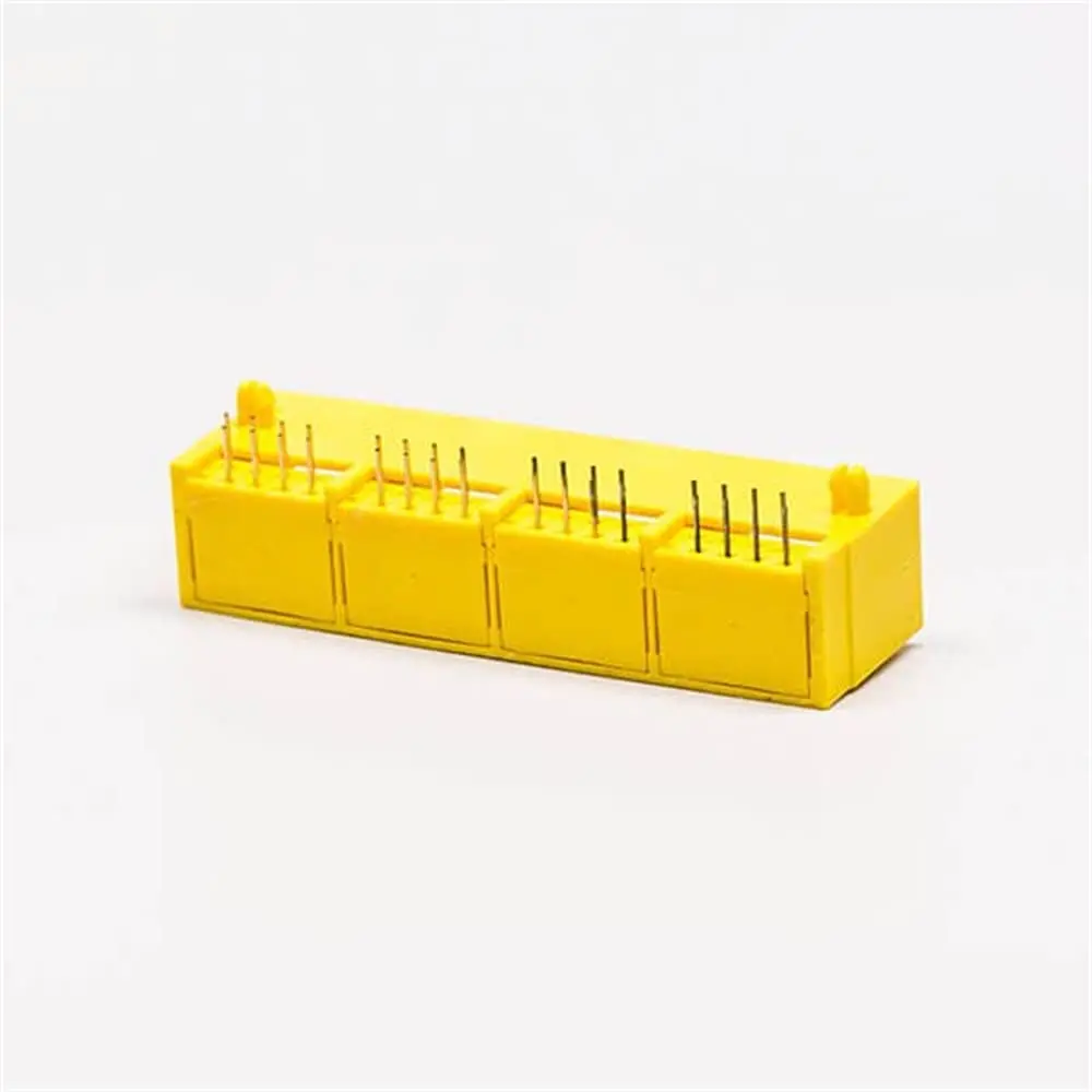 4 Port RJ45 Jack Connector Module, Yellow PCB Full Plastic Right Angle 8P8C Ethernet Socket for Network Interface