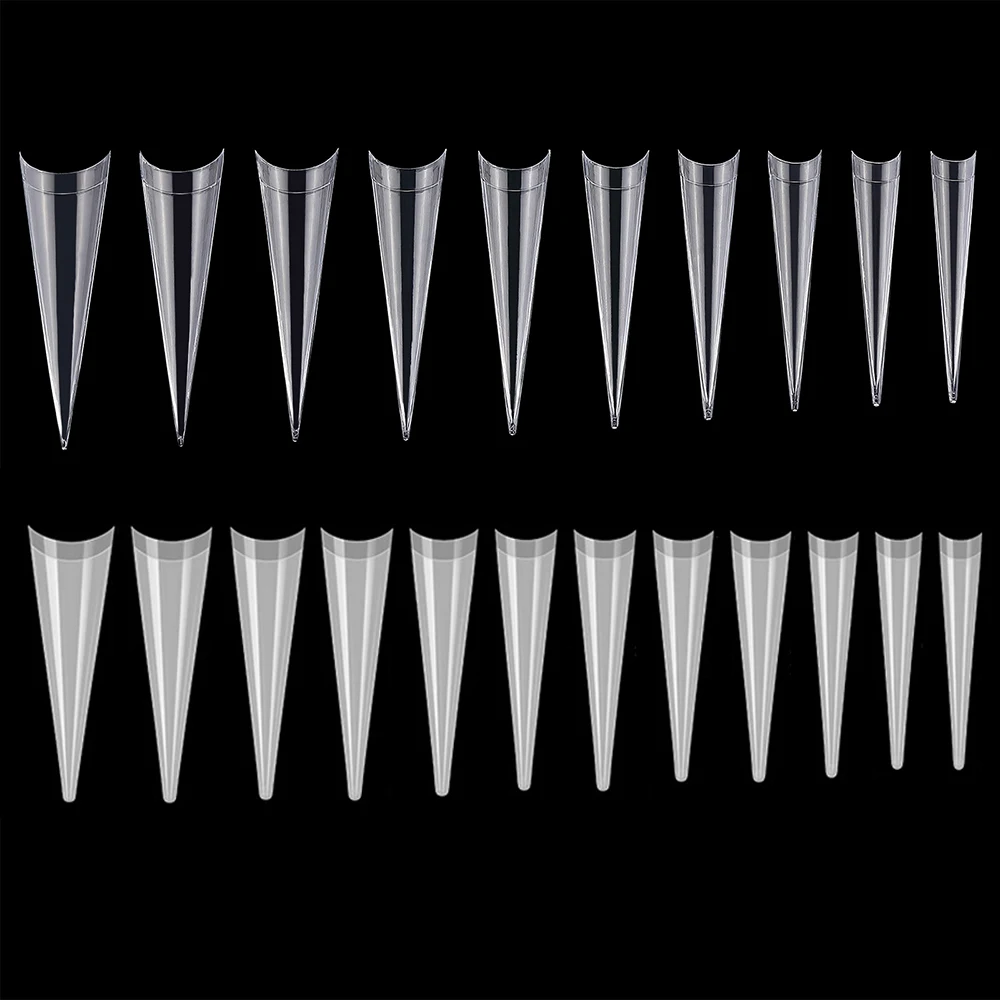 500Pcs XL Stiletto False Long Nail Tips Half Cover Artificial Pointed Press On Nail Art Tool