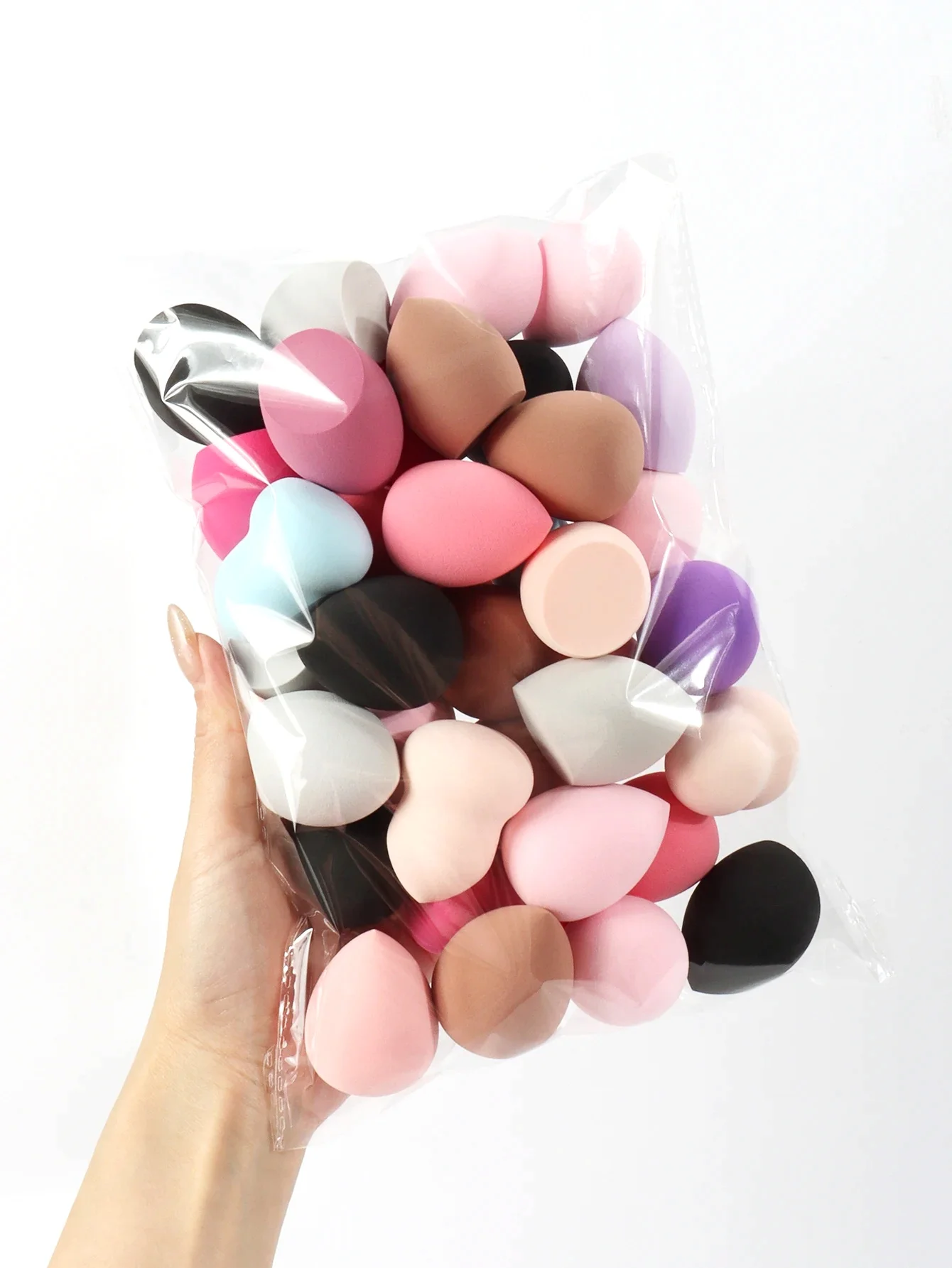 Medium Size Beauty Sponge 6/12/24/36/60 Pieces, Random Color and Shape, Foundation Mixing Beauty Sponge, Liquid, Cream and Powde