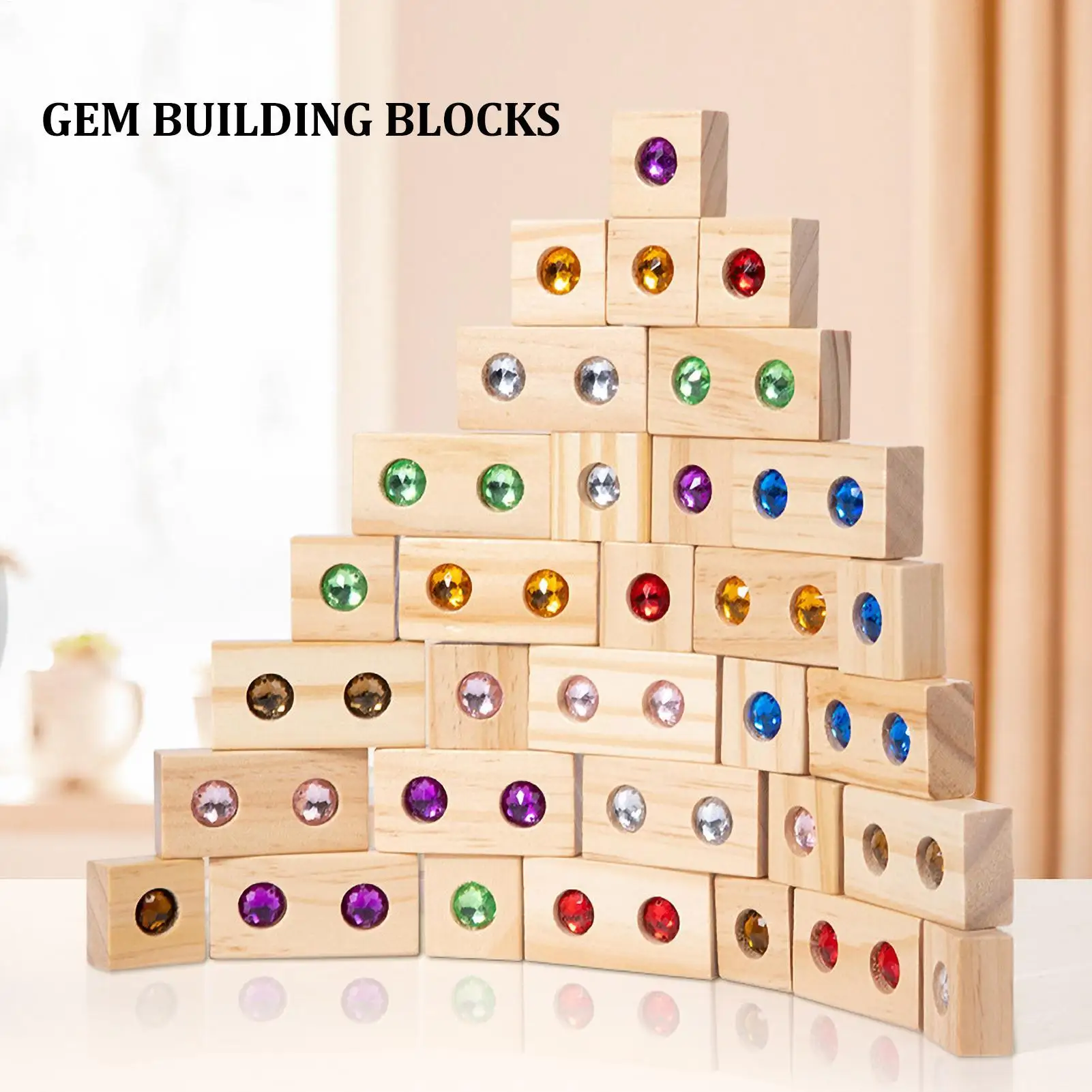 Rainbow Stacking Block Rainbow Stacking Cube Toy Set Rainbow Stacking Tower Game Acrylic Block Construction for 3 Years Old