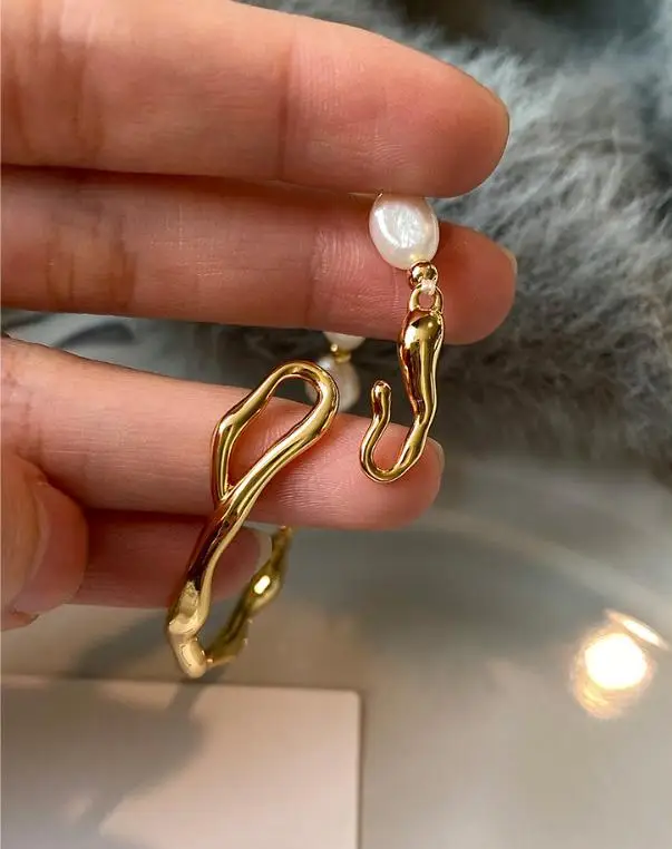 100% Natürliche Barocke Süßwasserperle 14K Goldgefüllter Damen-Armreif Schmuck Frauen Geburtstagsgeschenke 2027 Neuer Stil – Detail 6