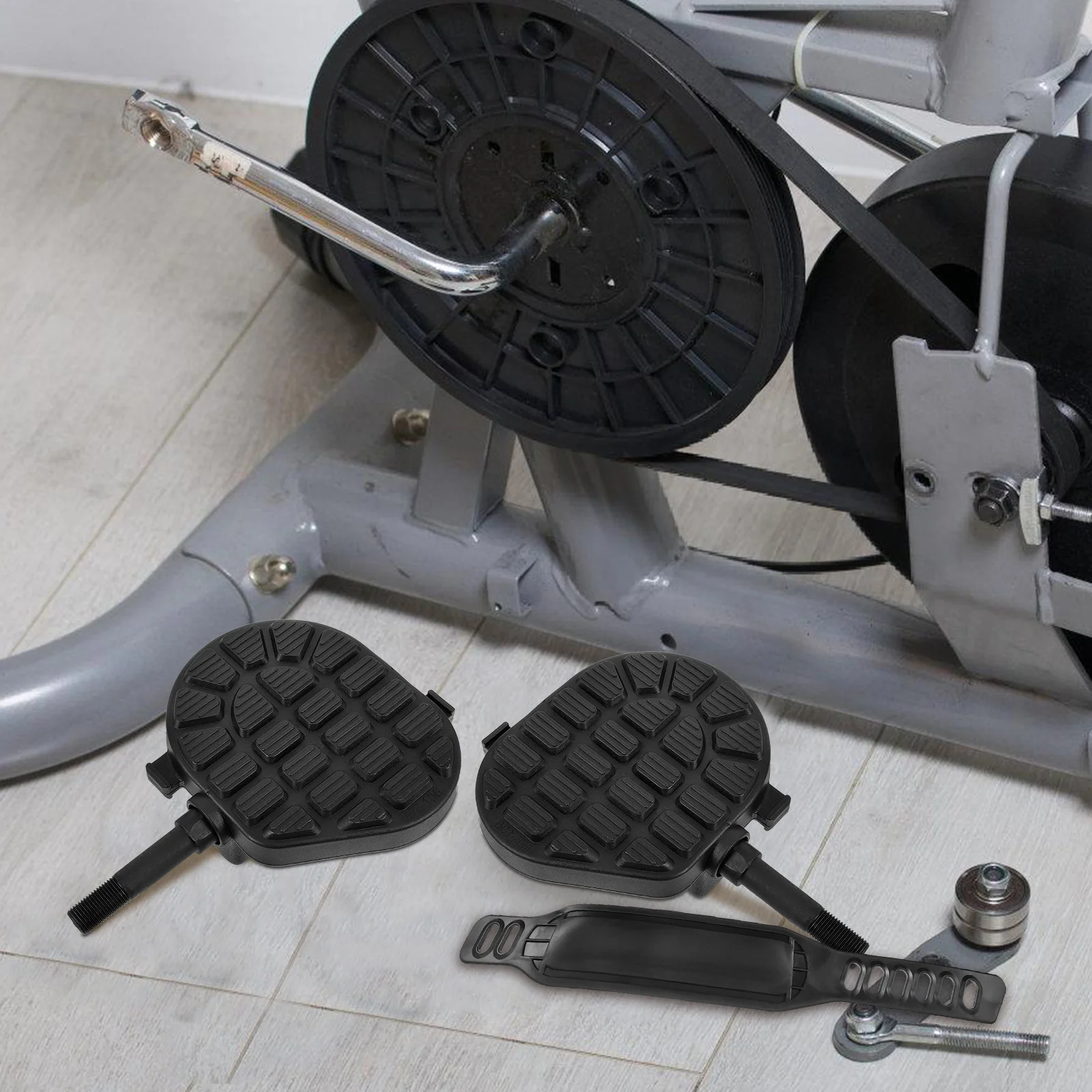 

1 set 1 Set Anti-Slip Bike For Indoor Cycling Mountain Biking Durable Exercise Pedals With Straps Flat Pedals Fitness Cycling