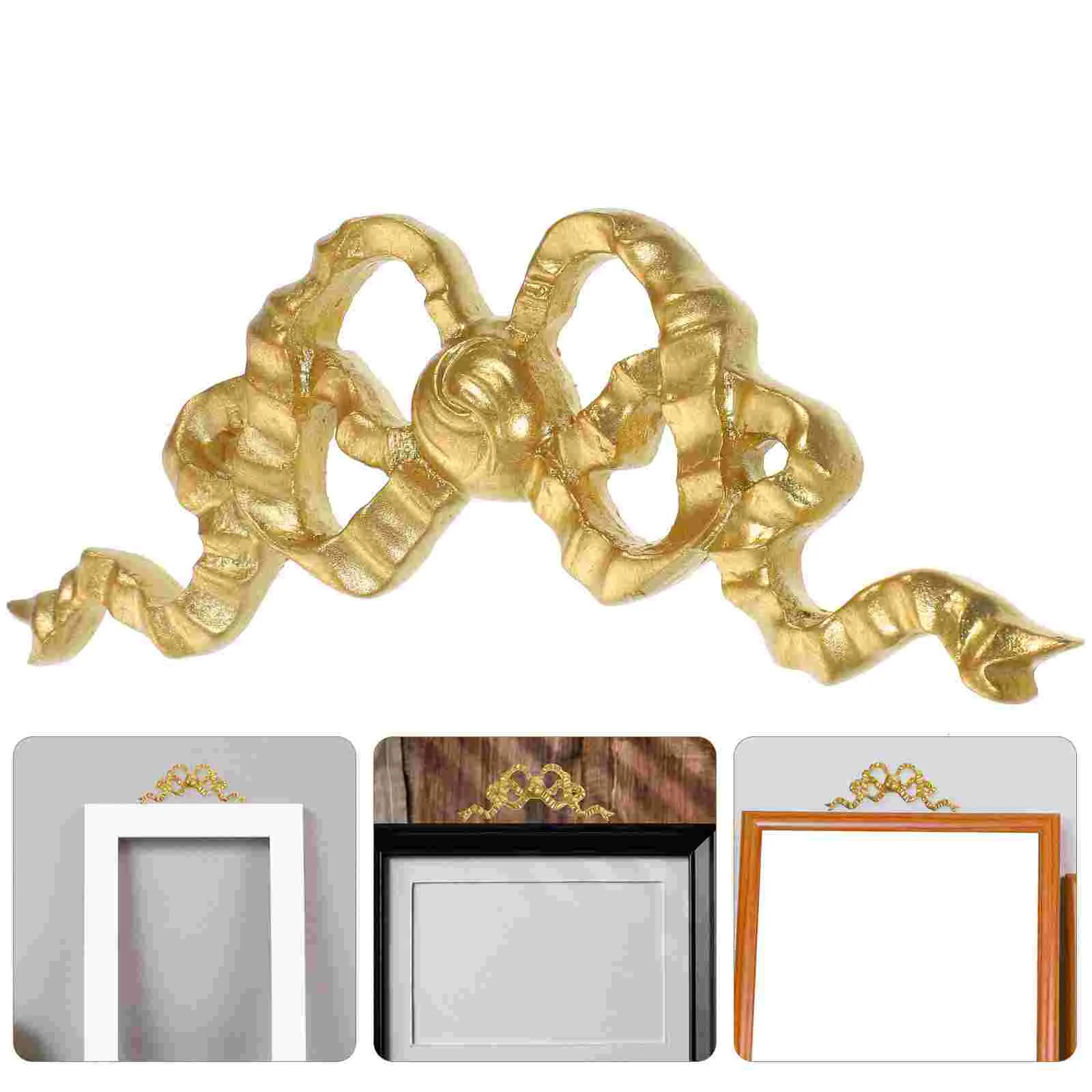 Home Bow Decoration Gold Photo Frames Bow-knot For Wall Vintage Door Golden Man Office