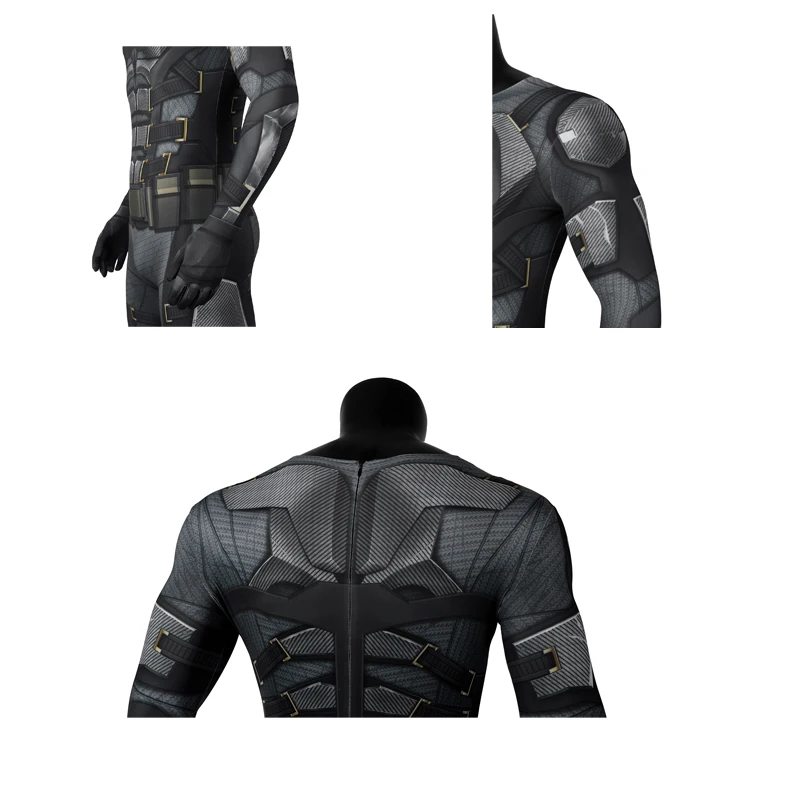 Black Bat Adult Men Knight Bruce Halloween Cosplay Costume Bodysuit 3D Digital Printing Jumpsuit Cloak Headgear Zentai Suit