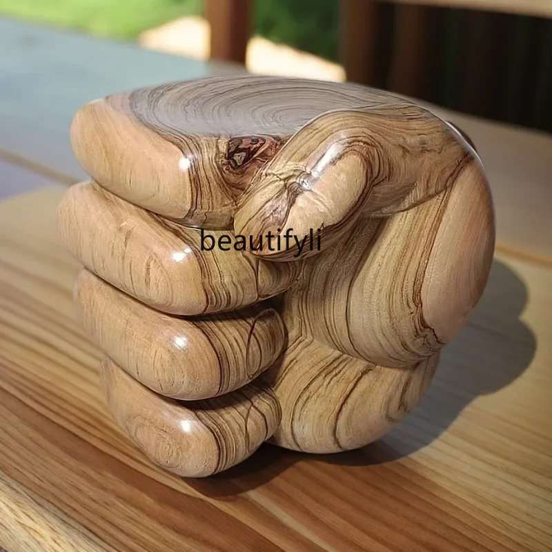 

A57 Solid wood root carving stool home modeling creative leisure seat living room decoration