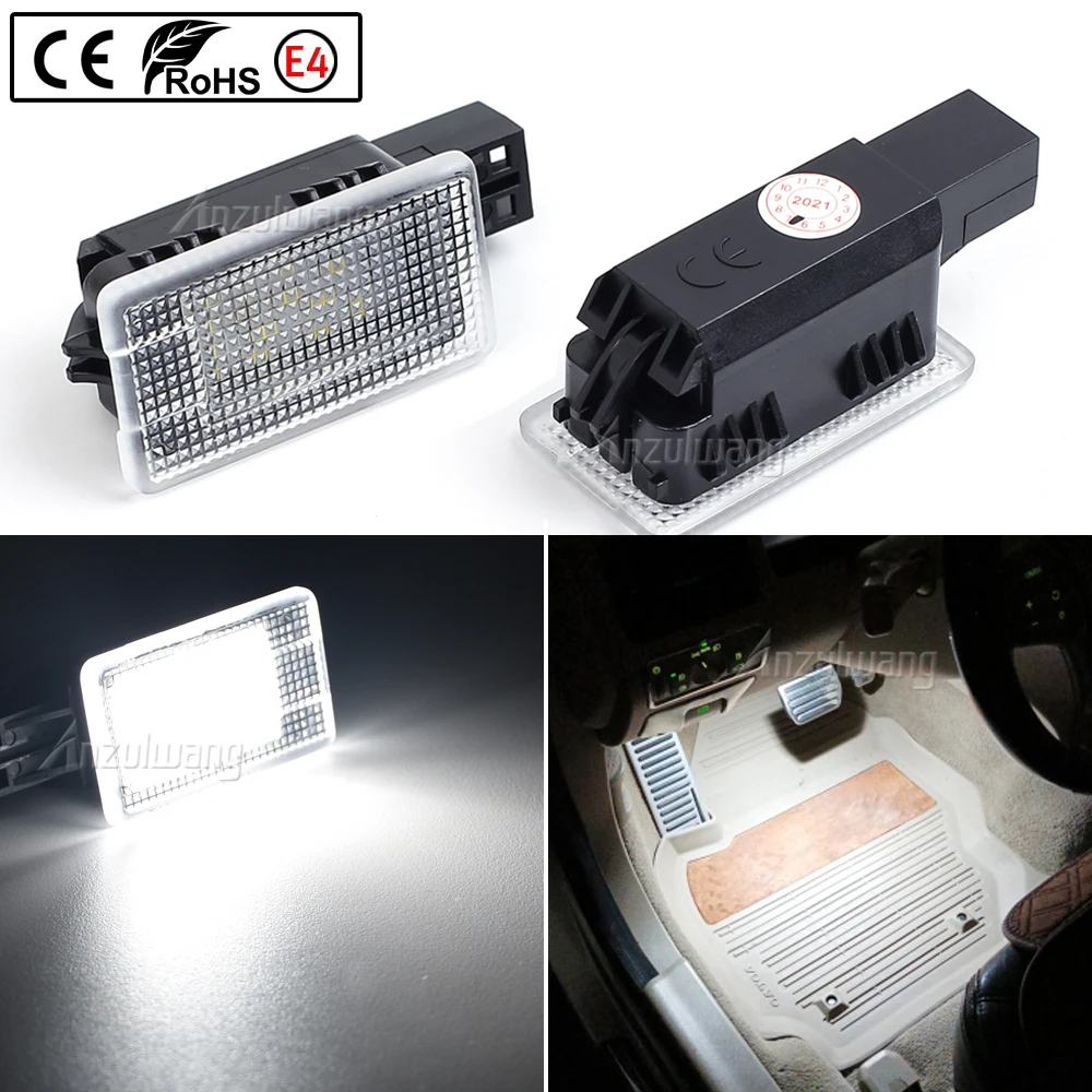 2Pcs LED Courtesy Luggage Trunk Boot Light Footwell Welcome Door Lamp For Volvo V40 V40CC V60 S60 S80 XC40 XC60 XC90 OEM:1286317