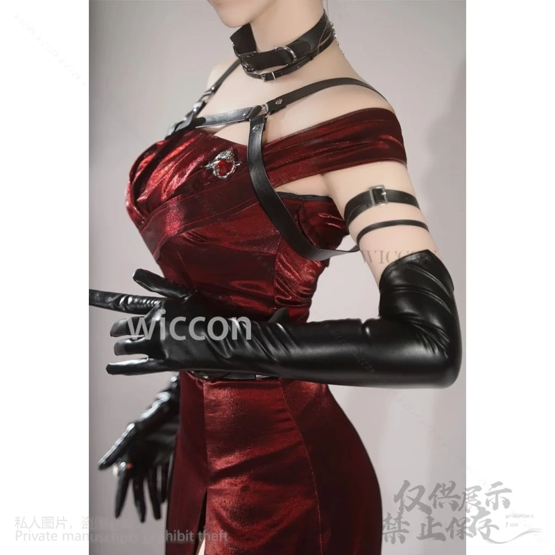 أنيمي لعبة الحب والمساحة العميقة تأثيري البطلة زي أحمر داكن القوطية فستان لوليتا ملابس السهرة للفتيات هالوين مخصصة