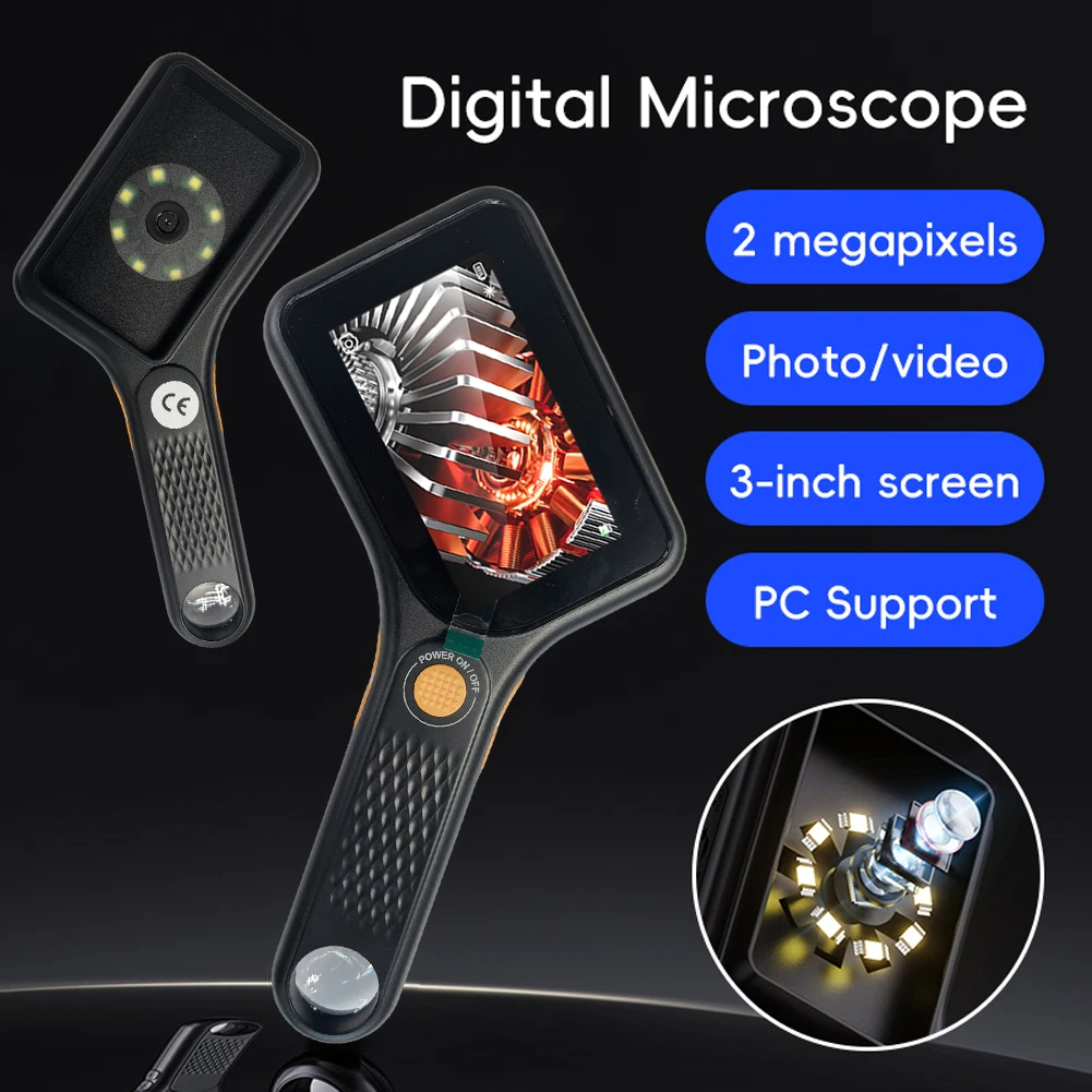 500X Magnification Digital Microscope 3Inch IPS Screen HD Electronic Coin Magnifier Microscope Camera for Jewelry Watch Repair