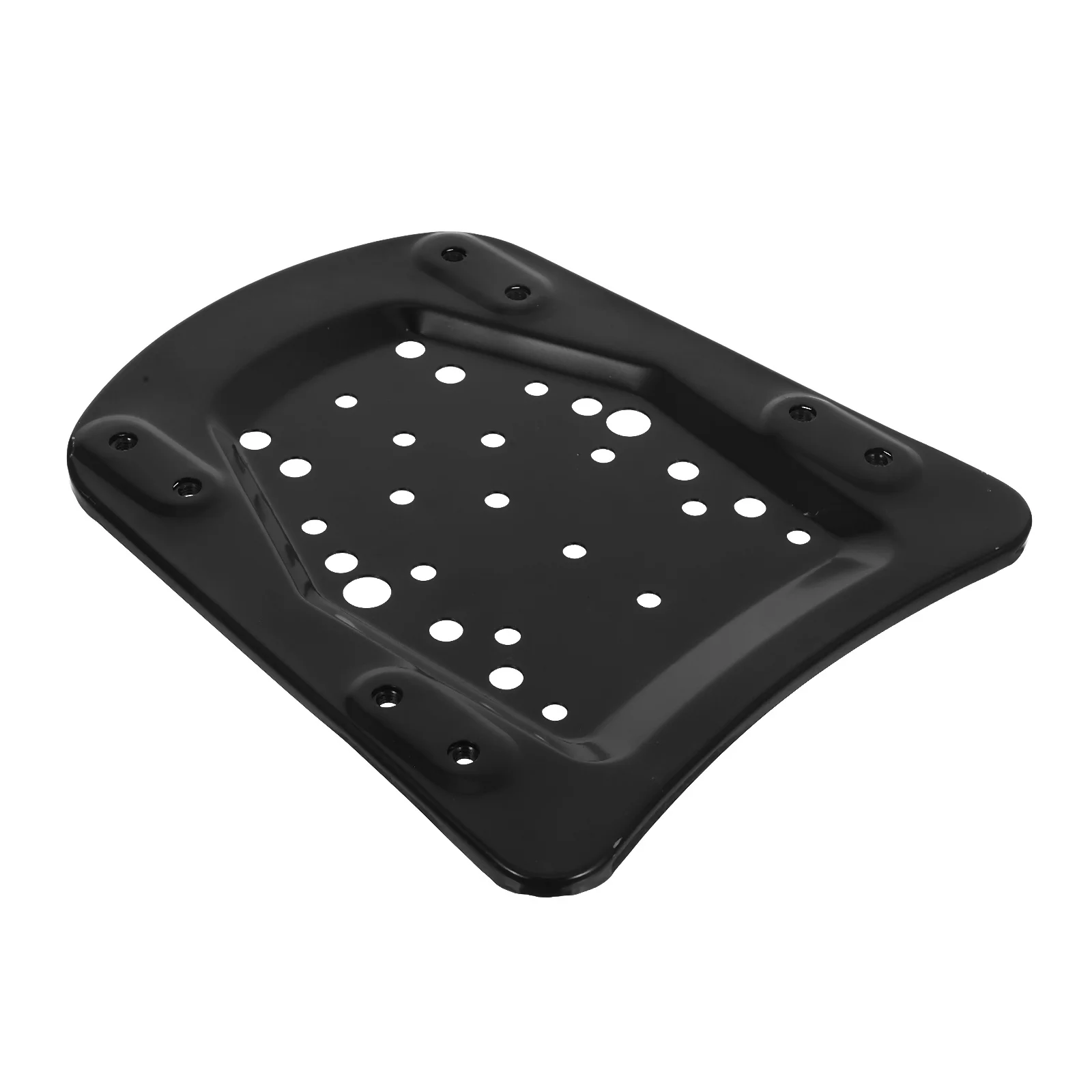 1 Set Motorcycle Rear Bottom Plate Black Metal Trunk Base For Luggage Rack Adapter Universal Fit Stamping Mount Tail Box Bracket