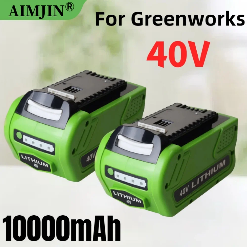 40V 10000mAh Li-ion Replacement Battery For GreenWorks G-MAX GMAX String Trimmer 40V 29462 29472 27062 Garden Tools Battery