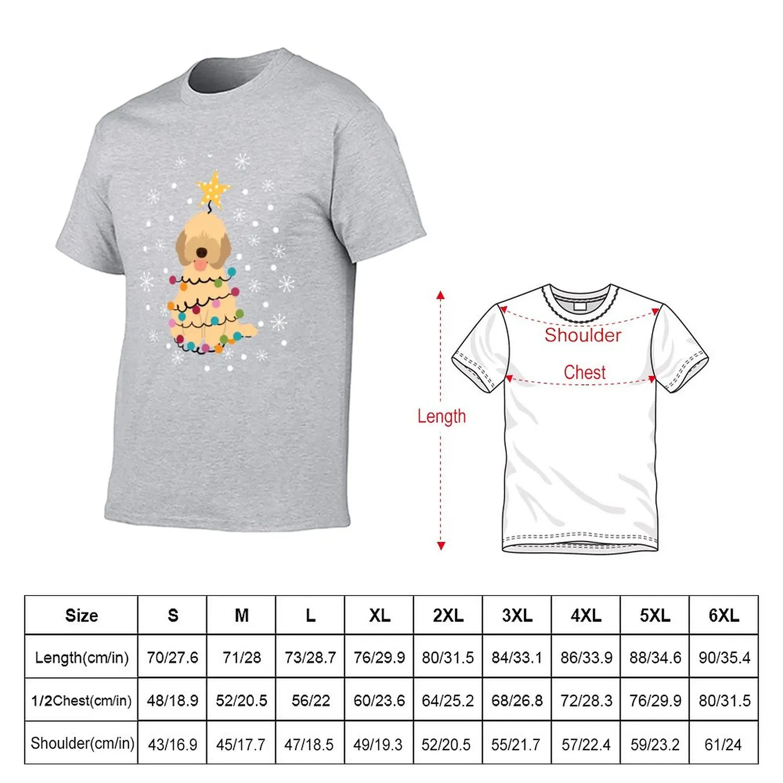 New Apricot Cockapoo Cavapoo Cavoodle Dog Christmas Tree T-Shirt oversized t shirt kawaii clothes sweat shirt mens t shirts