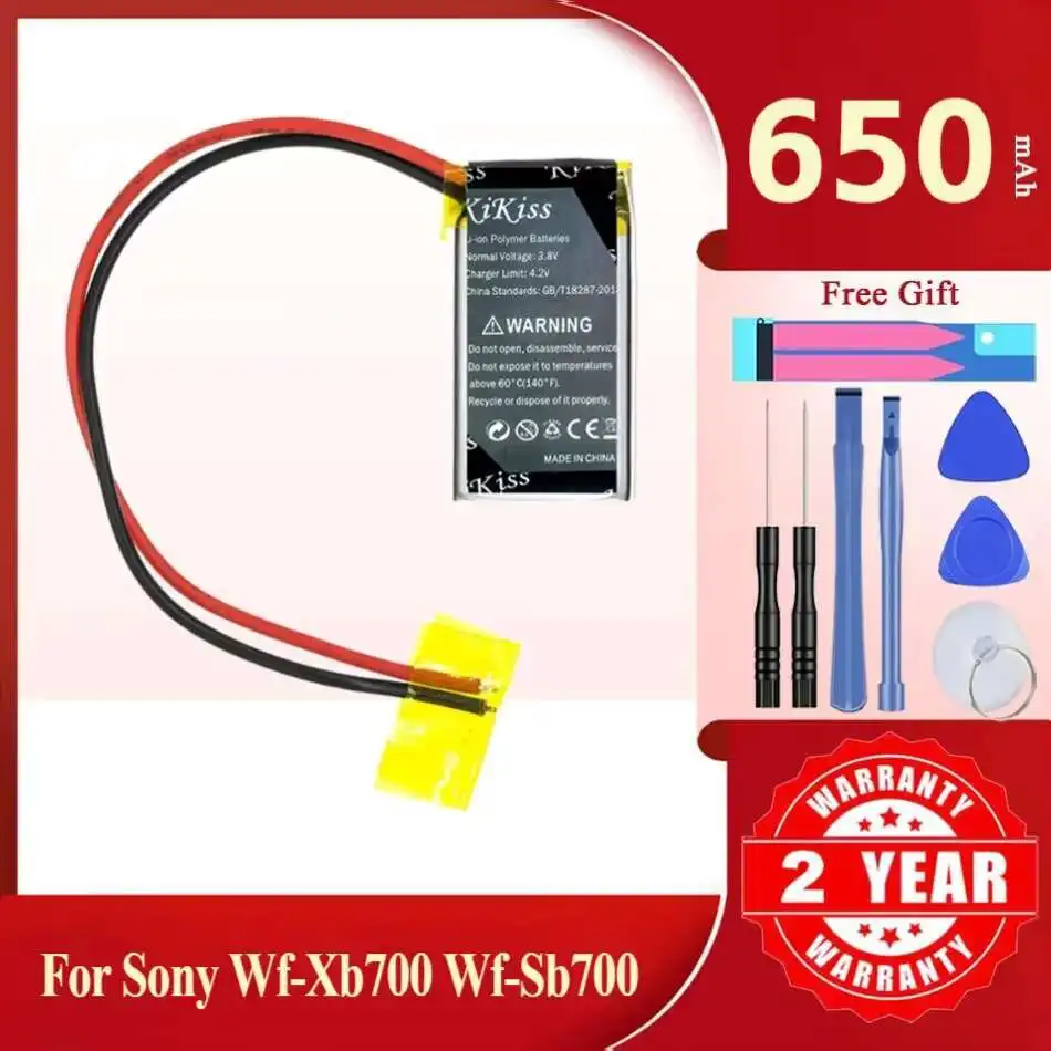 

WF-C500 (2 кабеля) Аккумулятор для Sony WF-XB700 WF-SB700 WF-SB700N WF-C500 Зарядный чехол WH-CH510 Подходит для 1185-0911 621733