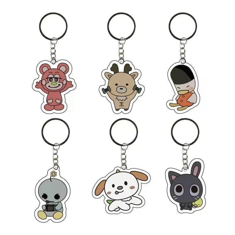 Korean Boy Group SHOTARO EUNSEOK SUNGCHAN WONBIN Fashion Cartoon Image Keyring Transparent Acrylic Keychain Pendant Friend Gift