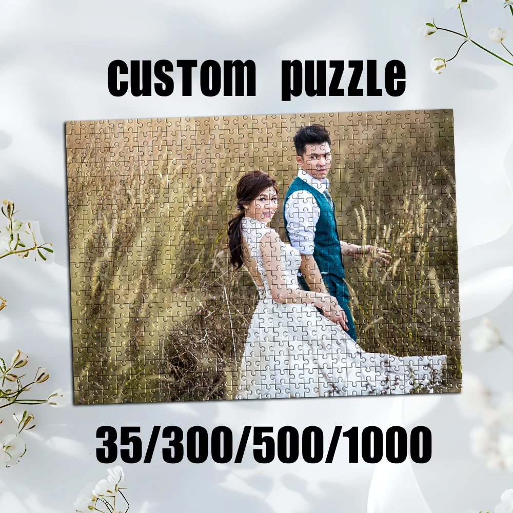 35/300/500/1000pcs Personalized Custom Photo Puzzle wedding photos DIY Toy Decoration Collectiable Gift Present Christmas