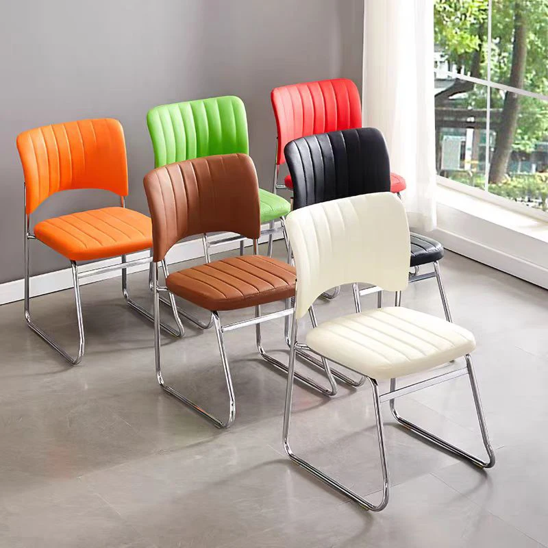Leather Office Conference Chair Stackable Conference Room Reception Comfortable Chair