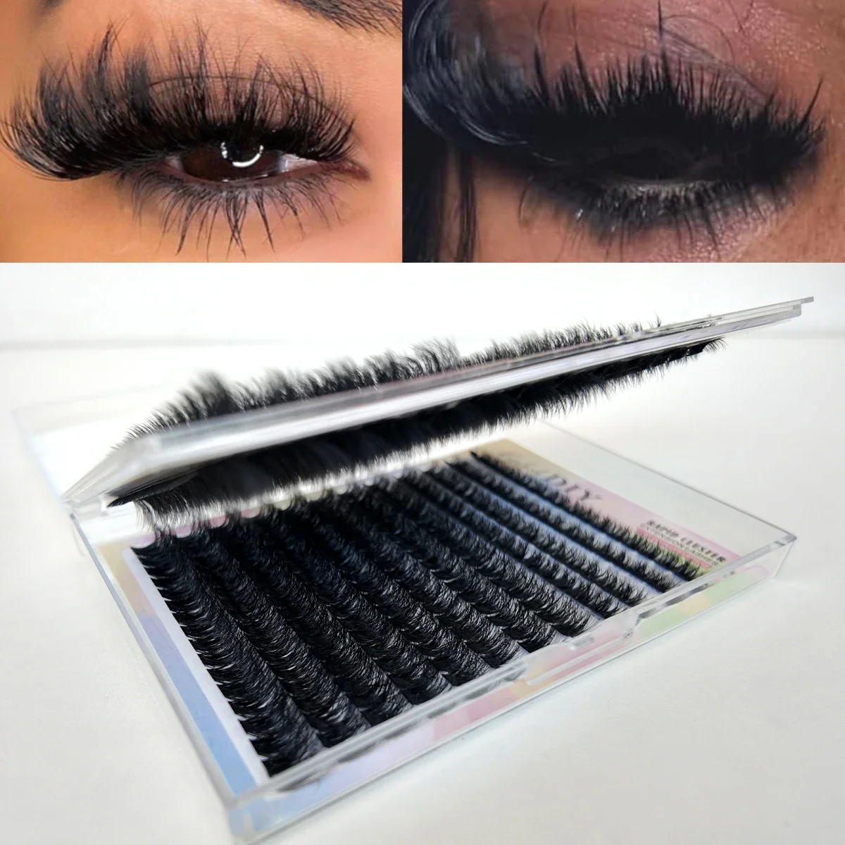 HBZGTLAD Wimpernbuch mit großer Kapazität, 60D-300D Wimpernbündel, Mange Wimpern, Nagel-Effekt, Märchenhafte Anime-Wimpern, verschiedene gemischte Stile – Detail 30