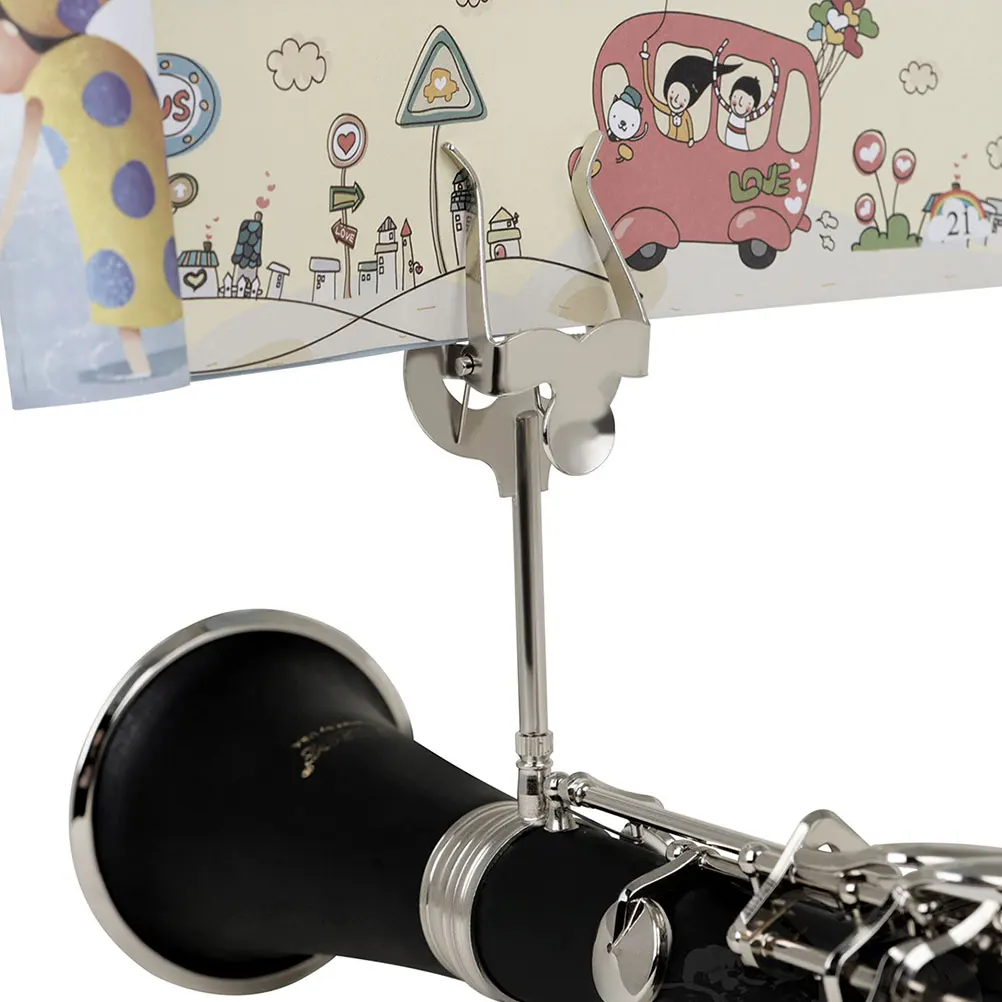 

Sheet Music Clip Holder Durable Iron Lightweight Adjustable Lyre Clamp Instrument Accessories Guitar Parts Sheet