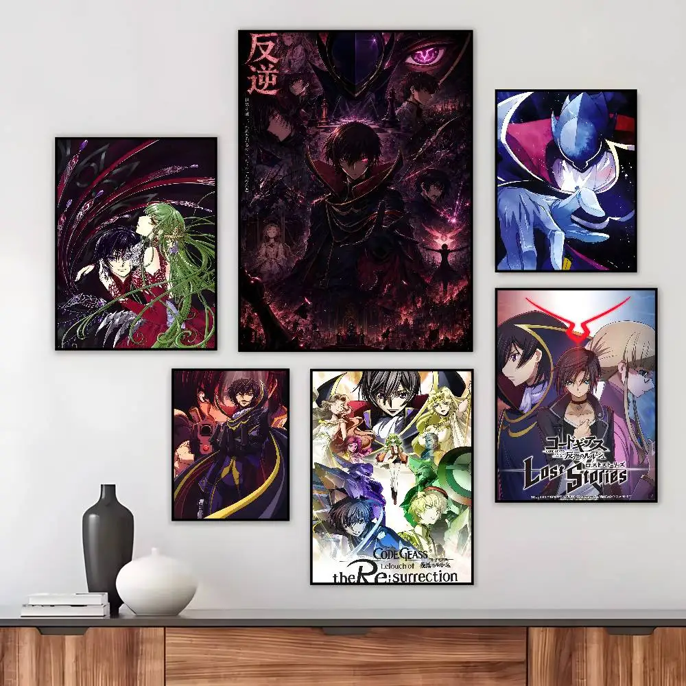 HOT Anime Code Geass Painting Poster Art canvas HD aesthetic Printing Paper Wall Art for Living Room Bar fashion Home Decor