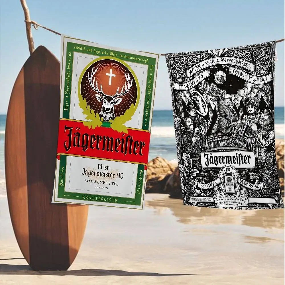 الكلاسيكية Jagermeister تين تسجيل بار حانة بطانية من الألياف الدقيقة التجفيف السريع مناشف الشاطئ المتضخم سوبر ماصة منشفة حمام السباحة بطانية #2