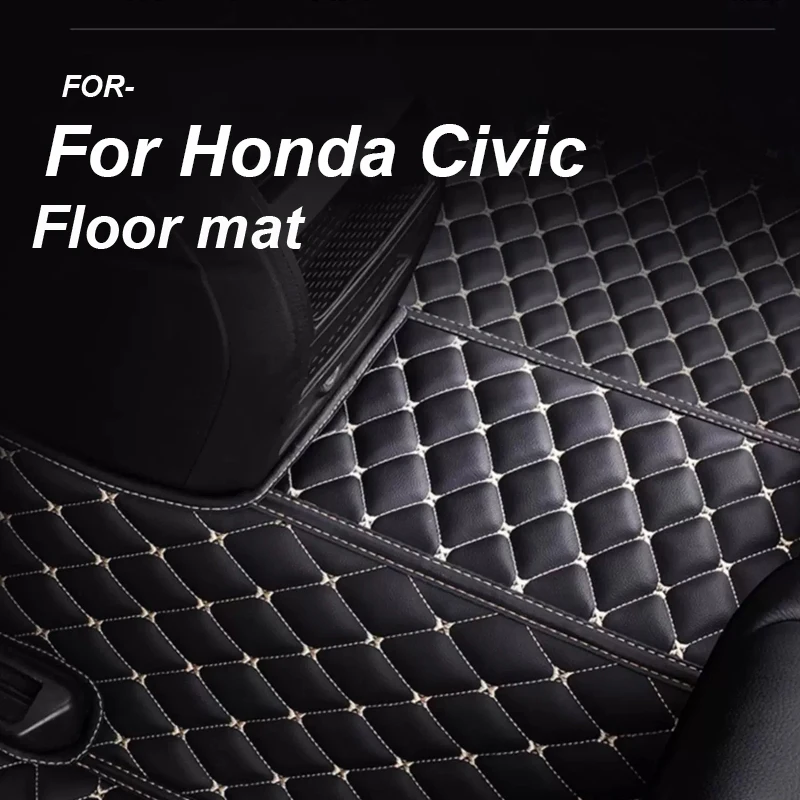 

LUXURY Car Floor Mats For Honda Civic 2022 2023 2024 Carpets Styling Protect Accessories Rugs Foot Pad Parts Waterproof Covers