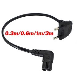 0.3M/0.6M/1M/3M 90 Degree Schuko CEE7/16 Europe 2pin Male to Right Angled IEC 320 C7 Power Supply Cord Cable
