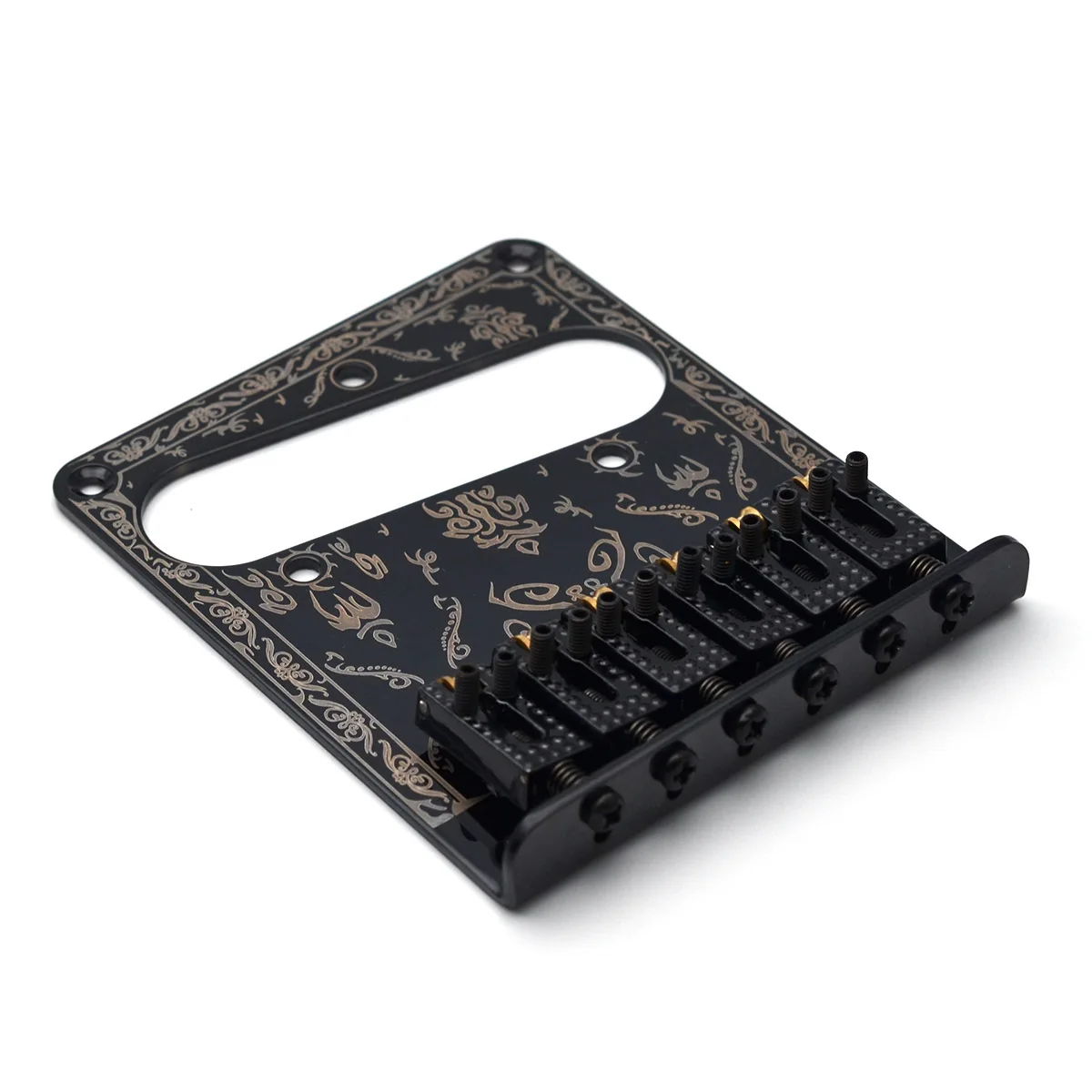 

6 Saddle Guitar Pickup Bridge With 6 Vintage String Guides for FD Telecaster Tele TL Electric Guitar Parts Black