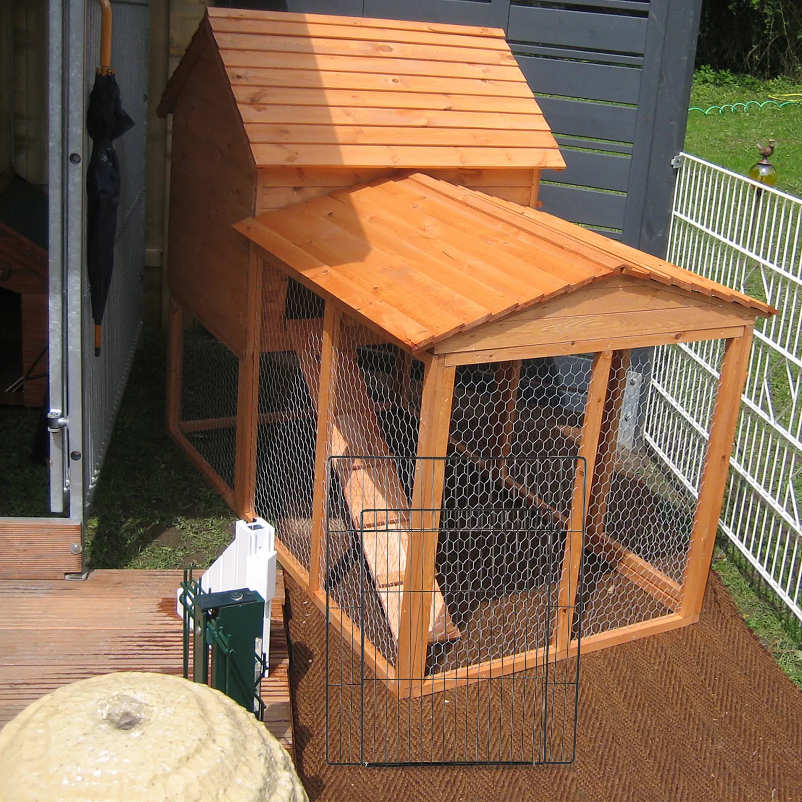 2pcs-pet-wire-fence-panels-mesh-panel-pet-crate-door-replacement-for-indoor-outdoor-dog-kennel-cat-cage-14x18-inch-diy-playpen