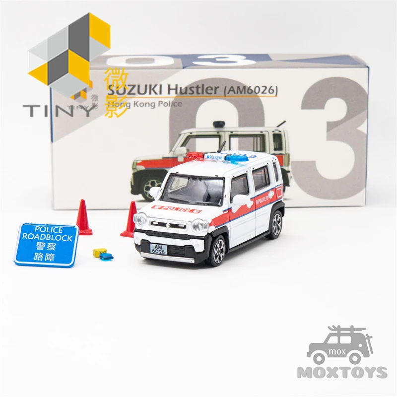 Tiny 1:64 Suzuk Hustler(AM6026)Hong Kong Police smal patrol Diecast Model Car