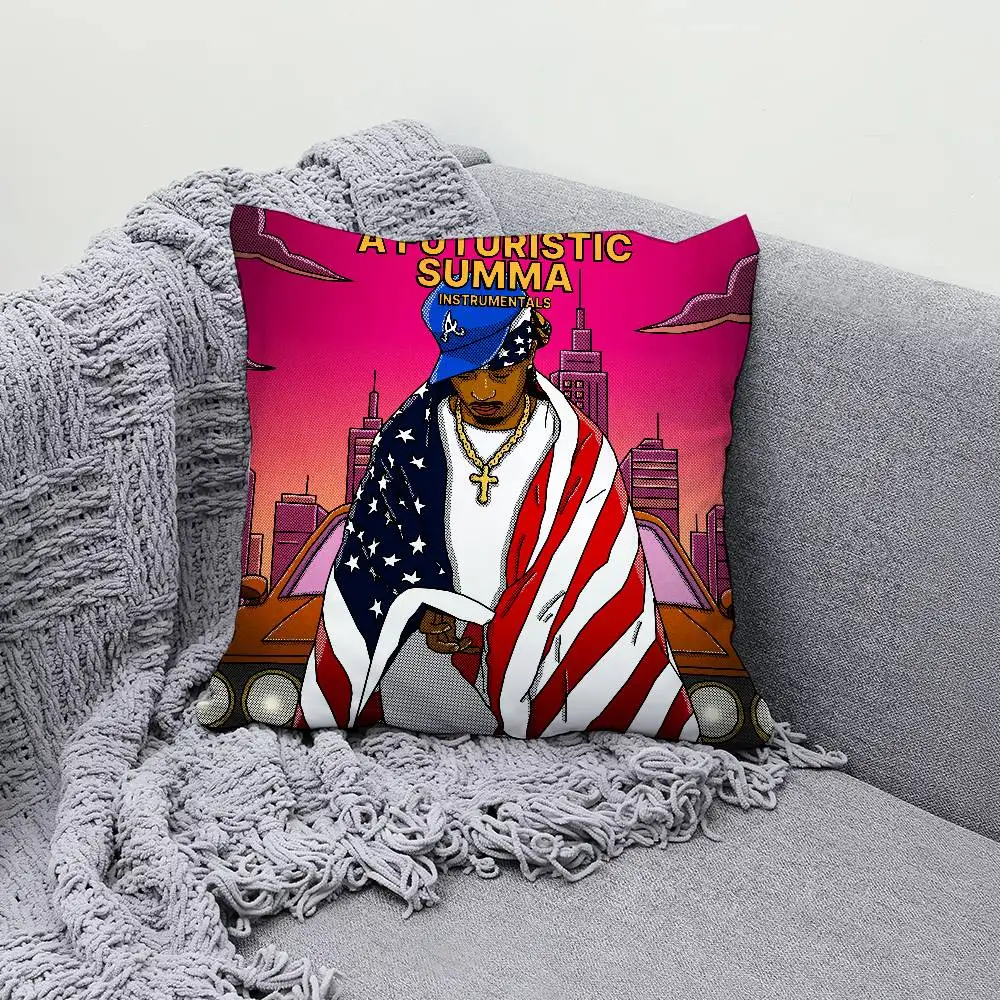M-Metro B-Boomin A Futuristic Summa 30x30cm 45x45cm Pillow Case Decor Protective Covers Comfortable Soft For Sofa Living Room Ho