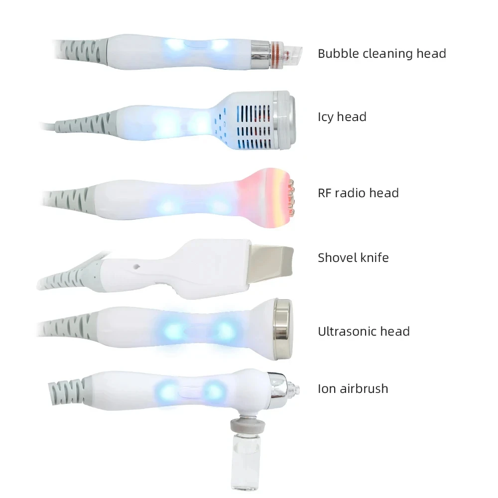 تحديث 6 في 1 الهيدروجين الأكسجين فقاعة صغيرة جهاز تجميل الوجه مدلك أداة العناية بالبشرة أداة الجمال جهاز Lumi سبا