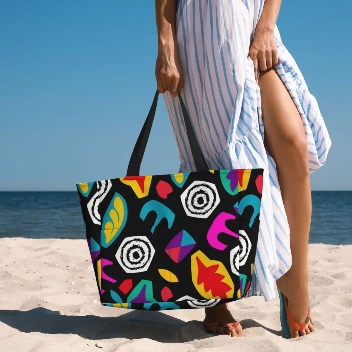 Strange Eleven Pattern Beach Travel Bag, Tote Bag Modern Practical Daily Shoulder Bag Multi-Style Pattern