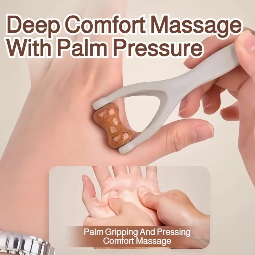 Wooden Finger Massage Roller Thumb Joint Press Massager Finger Stretching Exercise Tools Unblocks Meridians and Promotes Blood