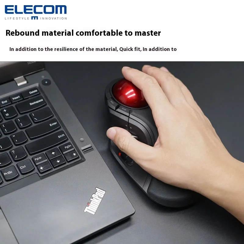 ELECOM ماوس كرة التتبع ماوس لاسلكي 2.4G 10 أزرار قابلة للبرمجة مكتب كمبيوتر محمول لـ AutoCAD PS تصميم جرافيك هدايا مكتبية