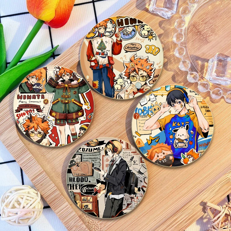 Haikyuu!!! Broszki anime Shoyo Hinata Tobio Kageyama Daichi Sawamura Sugawara Koushi Cartoon Badge Handmade Tinplate Pins