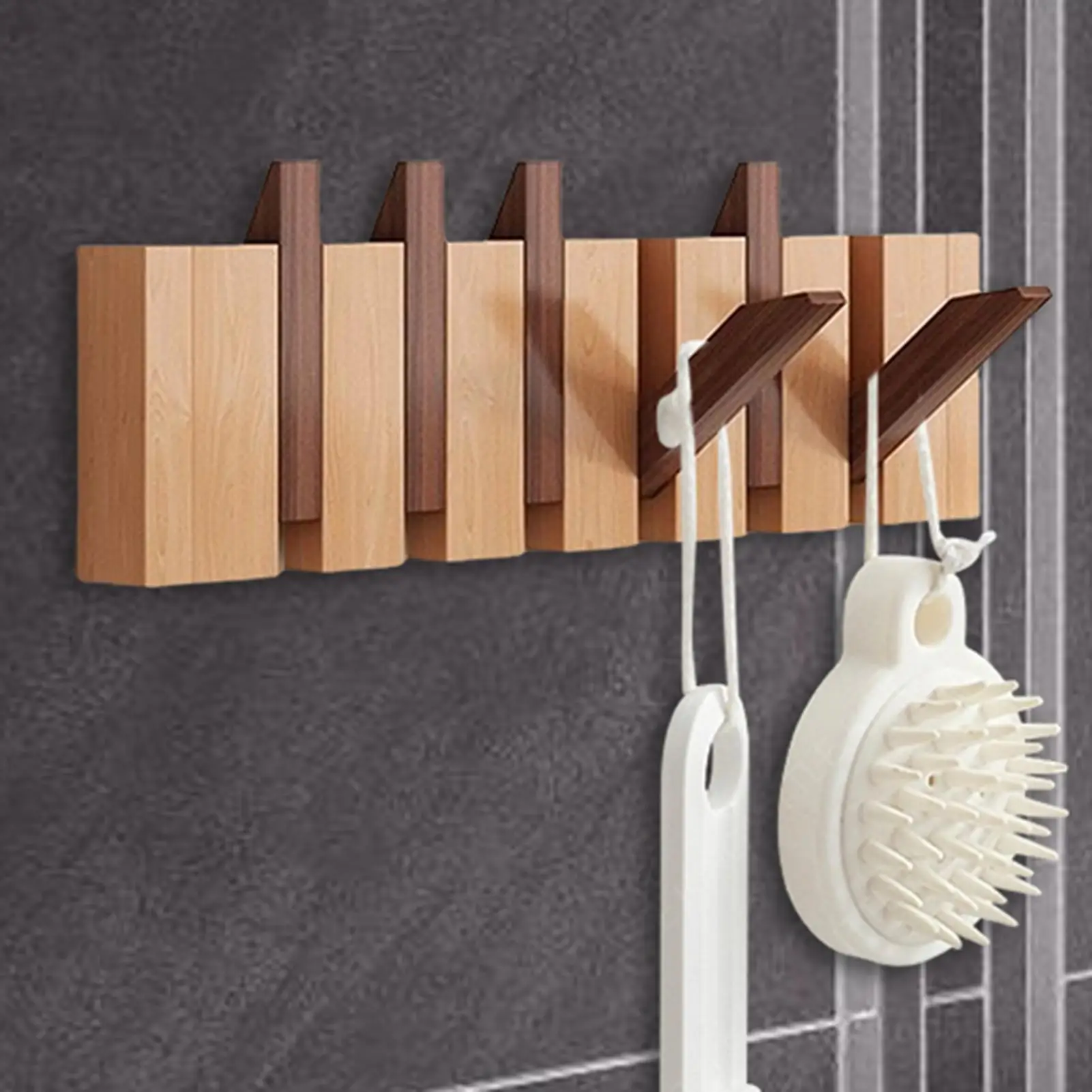 

Wall Mounted Piano Coat Rack Decorative Coat Hook Natural Wood Entryway Wall Art Hook for Bags Hats Umbrellas Clothes Organizer