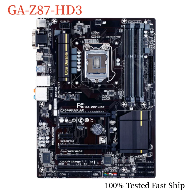 

For Gigabyte GA-Z87-HD3 Motherboard 32GB LGA 1150 DDR3 ATX Mainboard 100% Tested Fast Ship