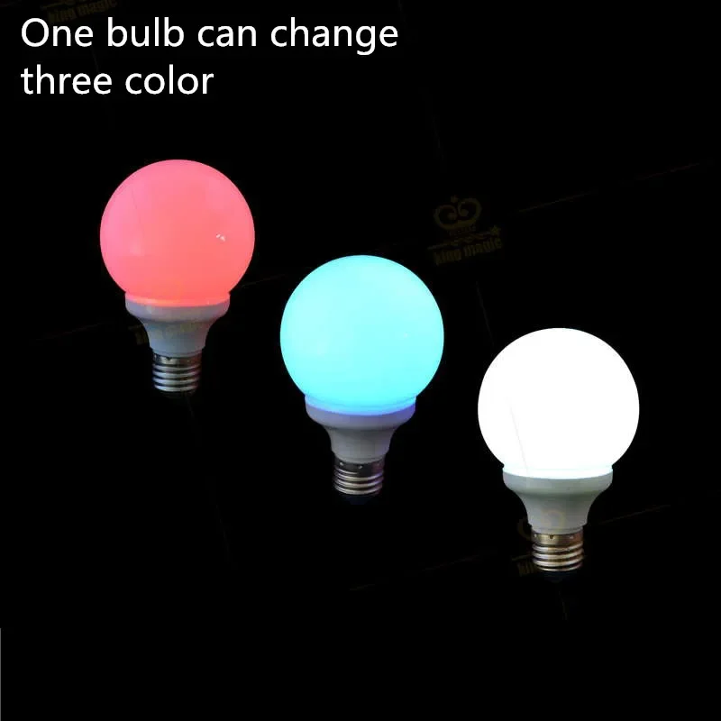 Meerkleurige magische gloeilamp met magneetbediening (wit rood blauw 3 kleuren) lamp goocheltruc en magneetring podiummagie rekwisieten goochelaar