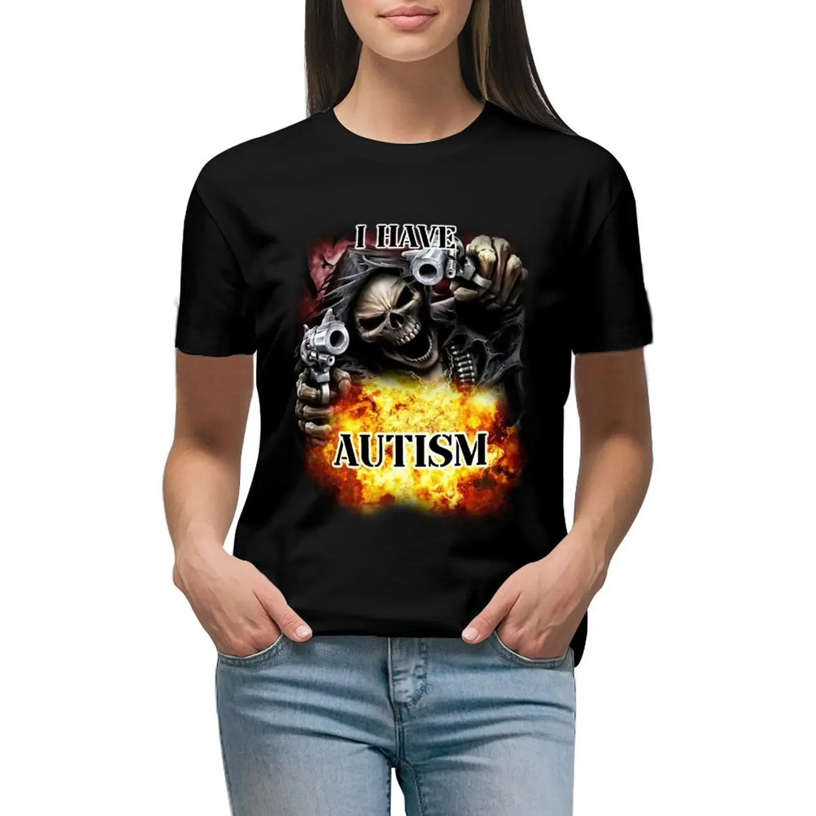 

i have autism T-Shirt lady clothes kawaii clothes cute clothes tees t-shirt dress for Women sexy