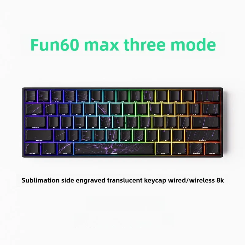 FUN60 Max RGB Game Magnetic Switch Keyboard Rapid Trigger 8K Polling Rate Mechanical Keyboard For Gaming and Gift