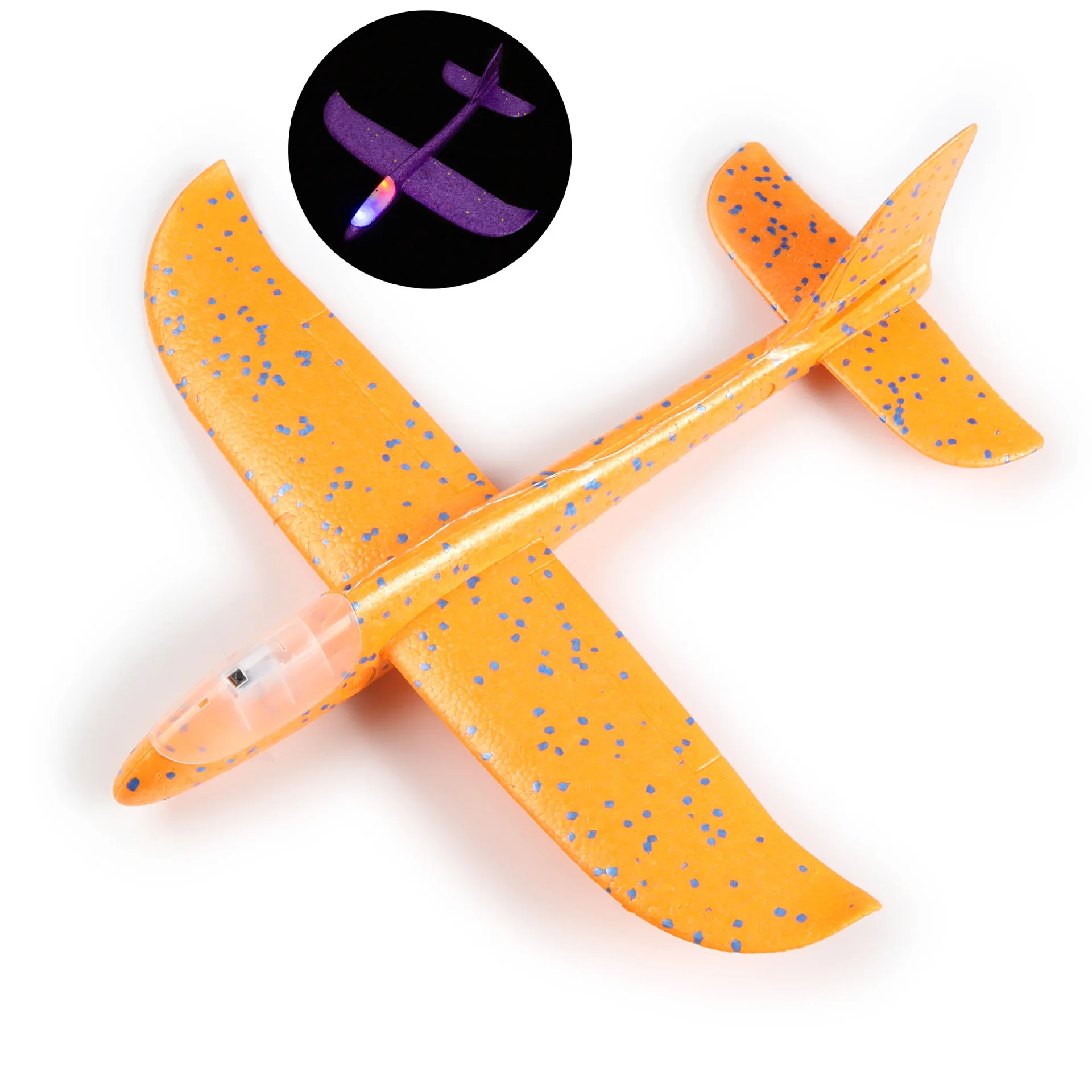 Children Light-emitting Hand-thrown Large Aircraft Fun Outdoor Sports Hand-thrown Foam Drop-proof Aircraft Kids Interactive Toy