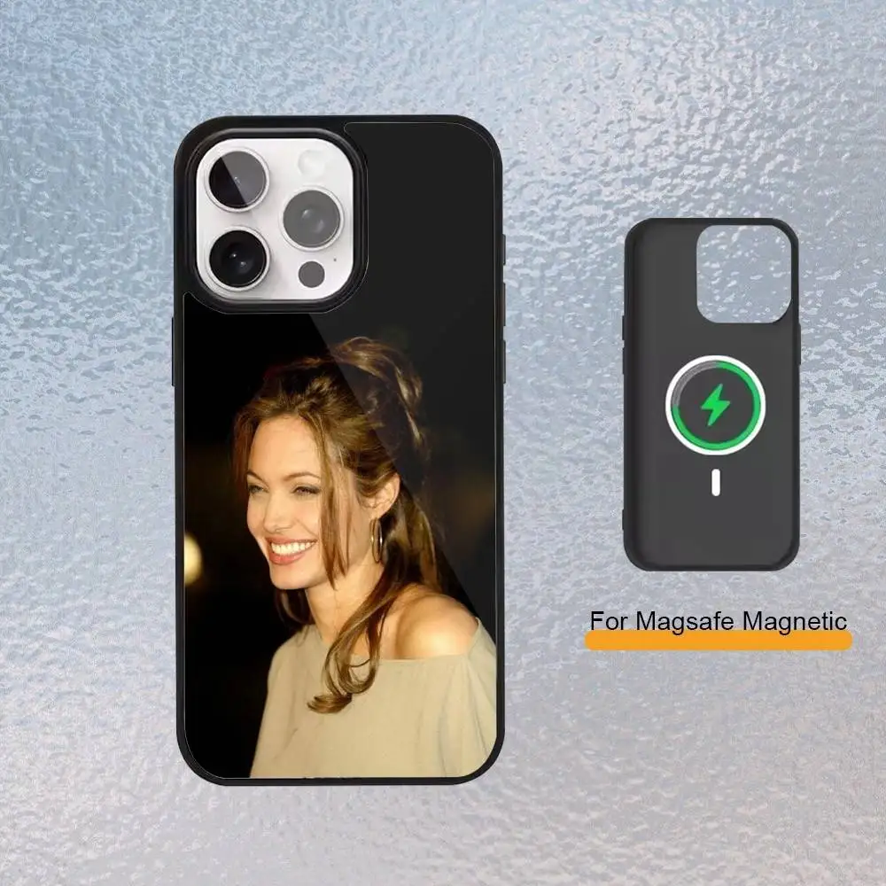 Custodia per telefono A-Actress A-Angelina J-Jolie per iPhone 17,16,15,14,13,12,11 Plus,Pro Max Cover di ricarica wireless magnetica