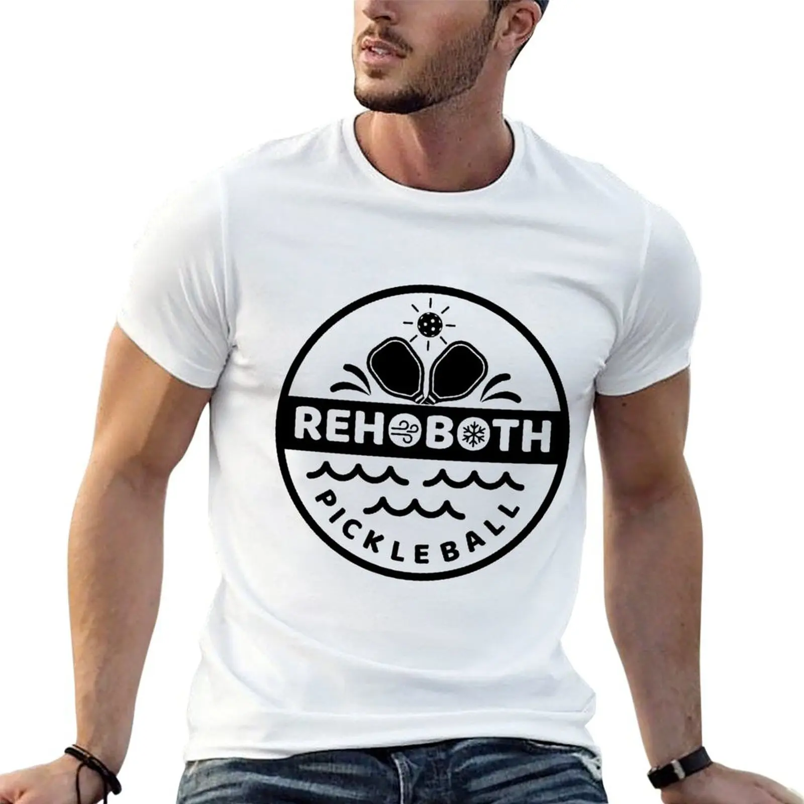 

Rehoboth Beach Pickleball Fun Black T-Shirt t shirts for man cotton soft t shirt man luxury T-Shirt