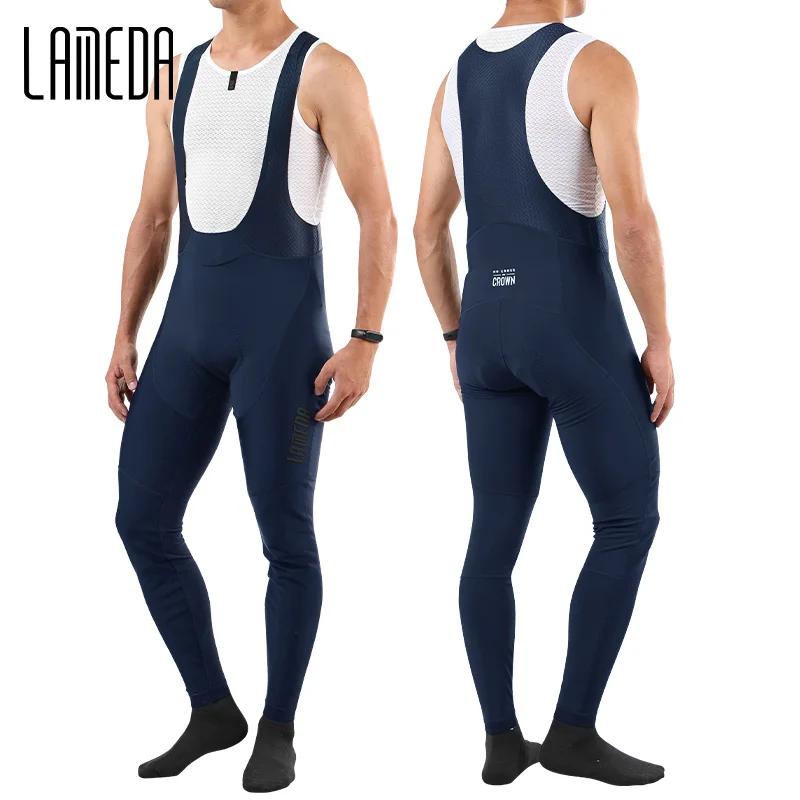

LAMEDA мужские велосипедные брюки-комбинезоны с мягкой подкладкой, ветрозащитные зимние флисовые велосипедные нагрудники, колготки с лямками, одежда для велоспорта MTB