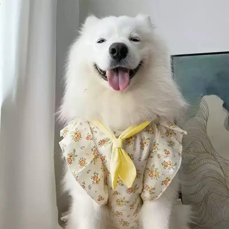 Pet Summer Thin, Medium-sized, Large Dog Super Cute Floral Clothes