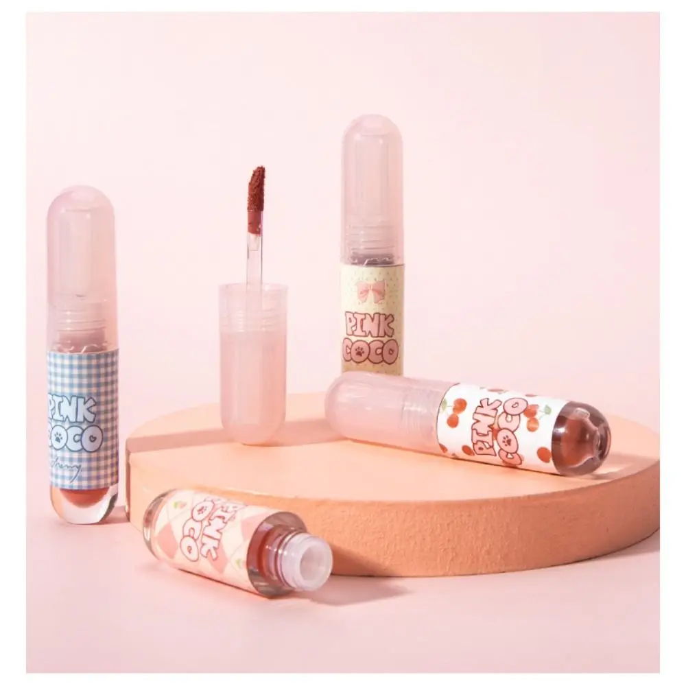 Portable Long-Lasting Capsule Lip Glaze Velvet Rose Nude Unique Lip Gloss Blush Natural Cute Lip Mud Women