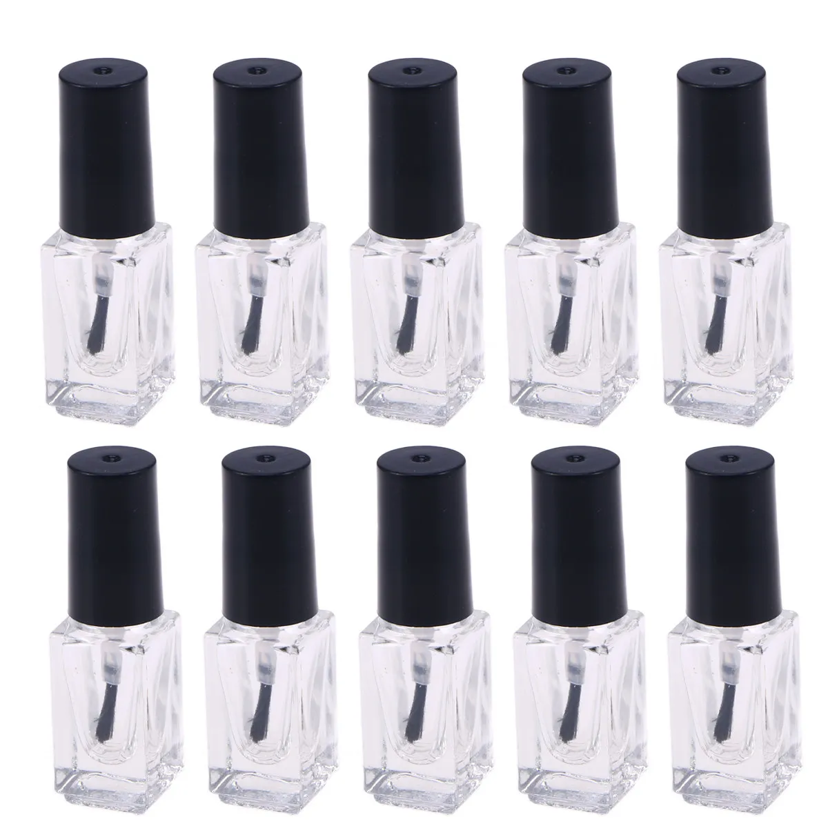 20Pcs Leak Proof Clear Glass Nail Polish Bottles 5Ml Mini Square Empty Containers for DIY Nail Polish Travel Refill